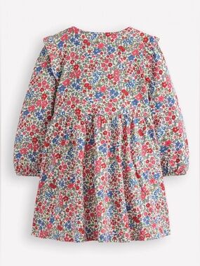 Mini Boden Girls Long Sleeves Floral Corduroy Dress "Norah Scallop Cord Dress